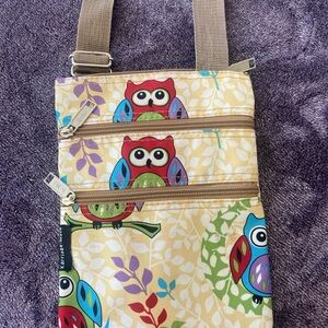 Colorful Owl Print Crossbody Bag